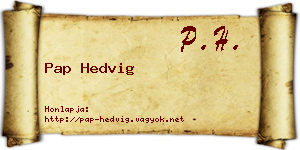 Pap Hedvig névjegykártya
